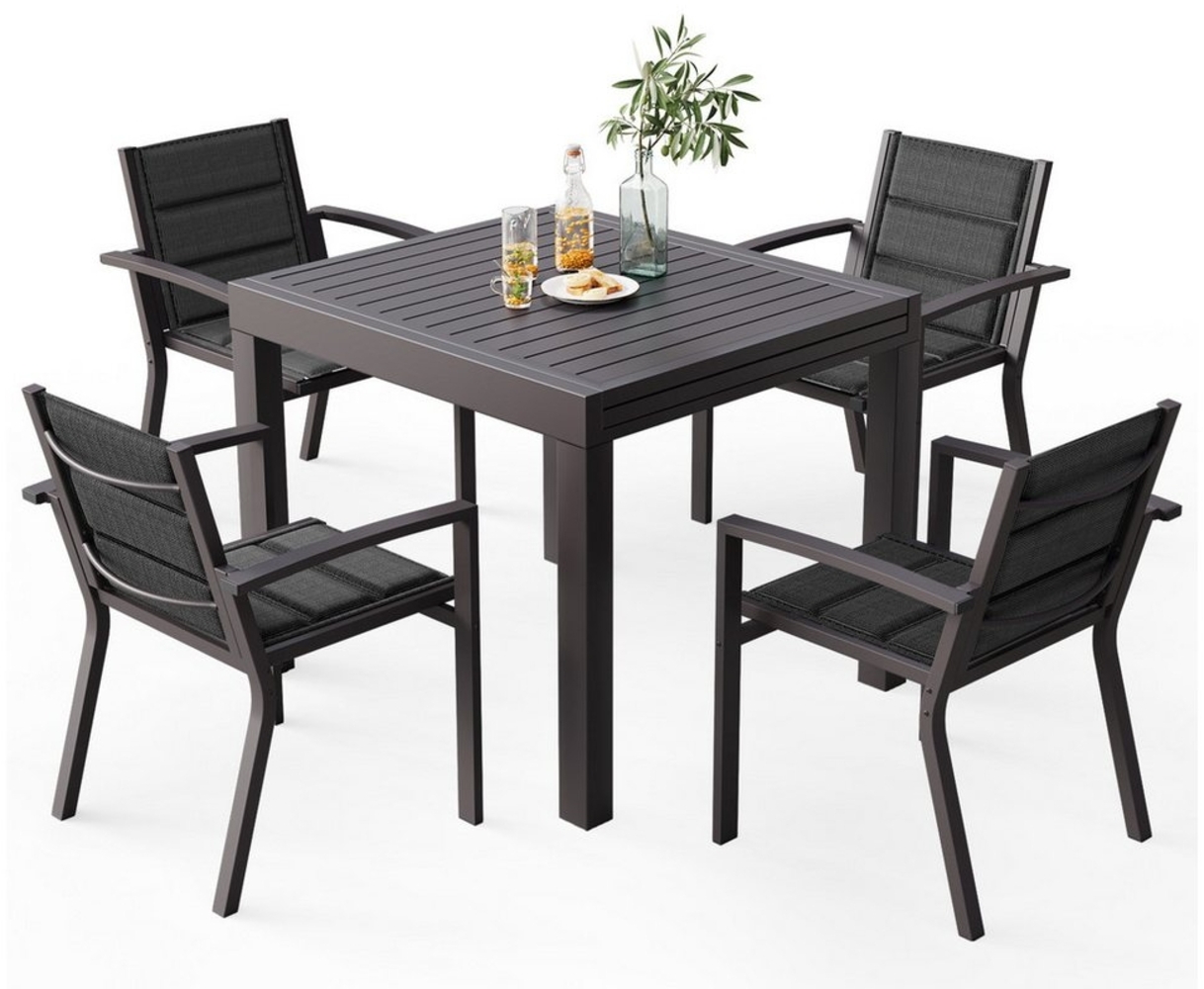 HOMALL Gartentisch Gartentisch Aluminium Ausziehtisch 80/160 130/260cm Esszimmerstühle (Verdicktes Aluminium, wasserdicht und rostfrei Multi-Größe Multi-Farbe Verschiedene Verpackungen erhältlich) Bild 1