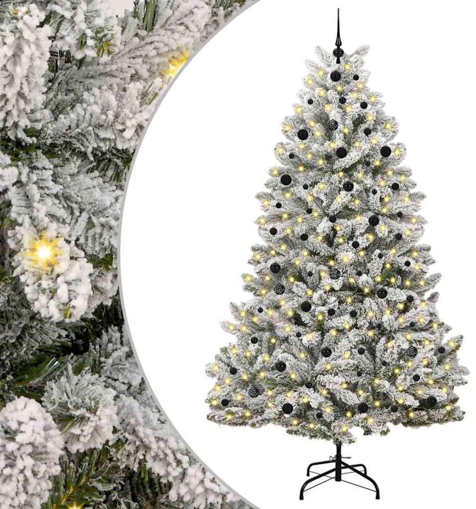 vidaXL Künstlicher Weihnachtsbaum Grün und Weiß 240 cm PVC und Metall 3395767 Bild 1