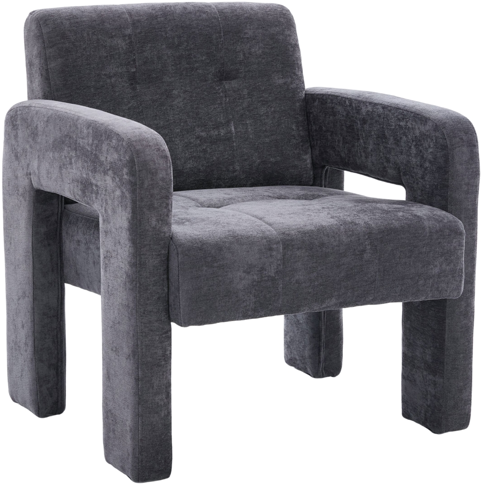 LVHOM Sessel Skandinavischer Stil, Polstersessel Cordstoff, Relaxsessel Einzelsessel Loungesessel, für Wohnzimmer, Büro, Schlafzimmer, Grau Bild 1