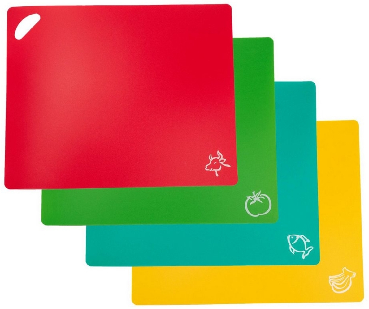 Intirilife Schneidebrett, PP, (4-St, 4x Schneidebrett), 4er Set bunte Schneidebretter flexible Schneidematte 37.8 x 30.2 cm Bild 1