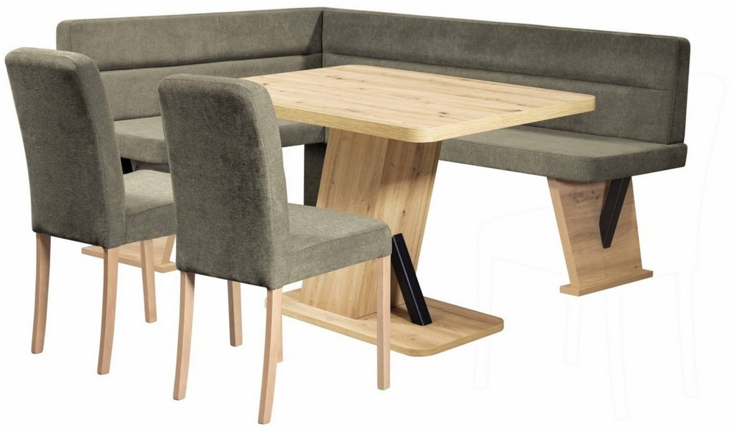 Home affaire Eckbankgruppe Laros Sitzgruppe, Eckbank, Stühle, Tisch, (Set, 4tlg Set), perfekt für Küche, Esszimmer, Wohnzimmer, Bestseller Bild 1