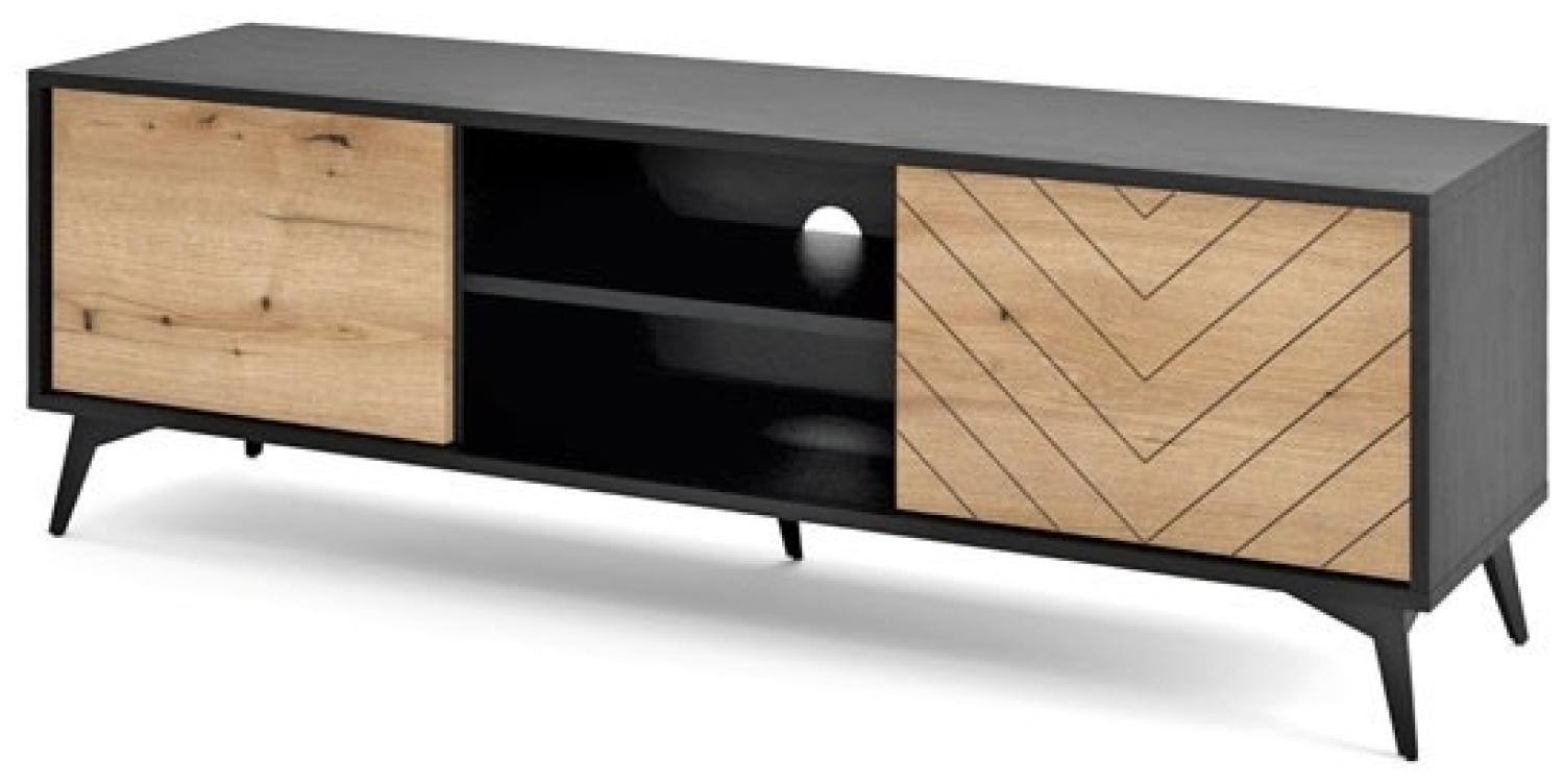 Lowboard Diamond TV-Unterschrank 153cm Evoke Oak schwarz Bild 1