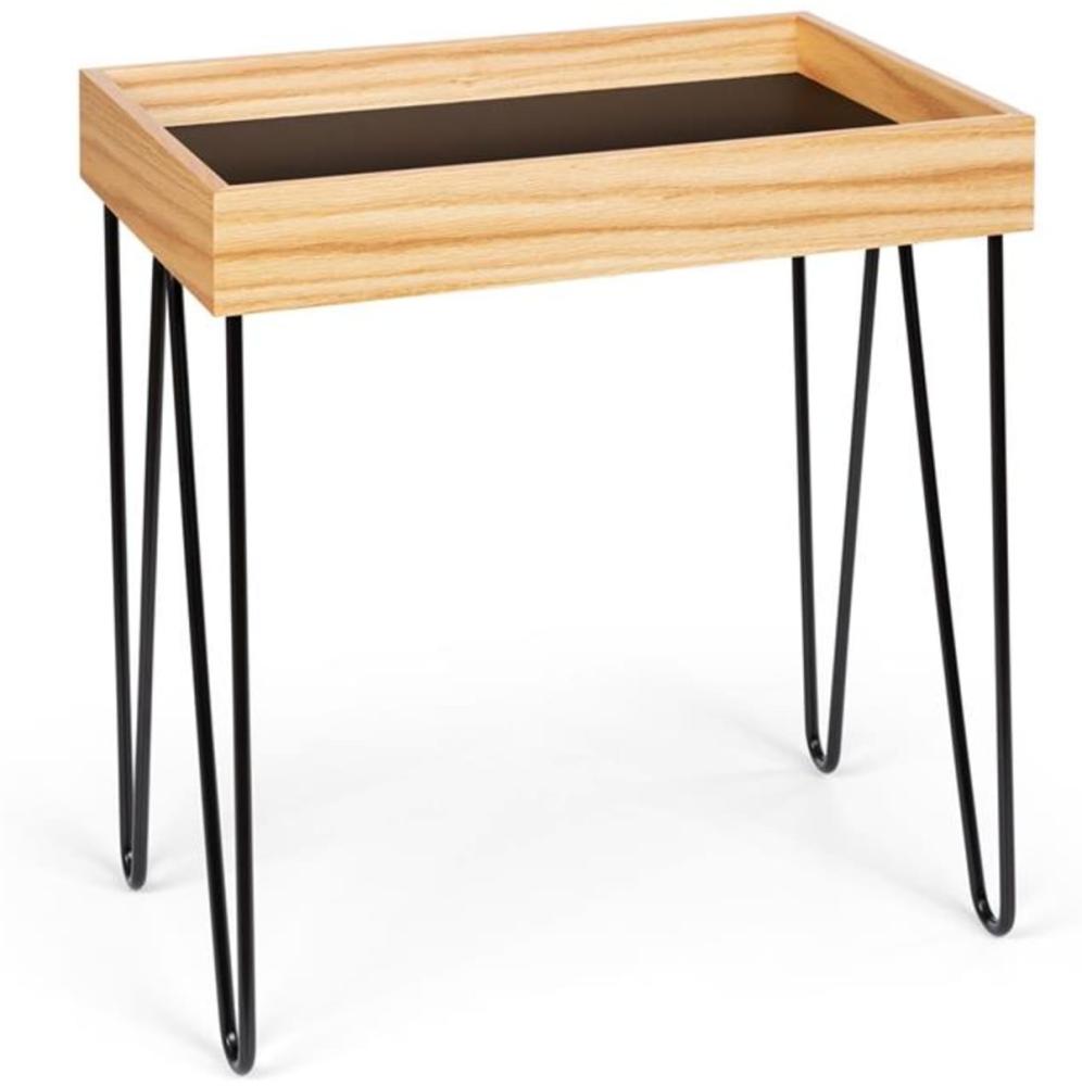 Little Lyon Kaffeetisch Melamin/MDF mit Eichenfurnier Stahlrahmen Schwarz Bild 1