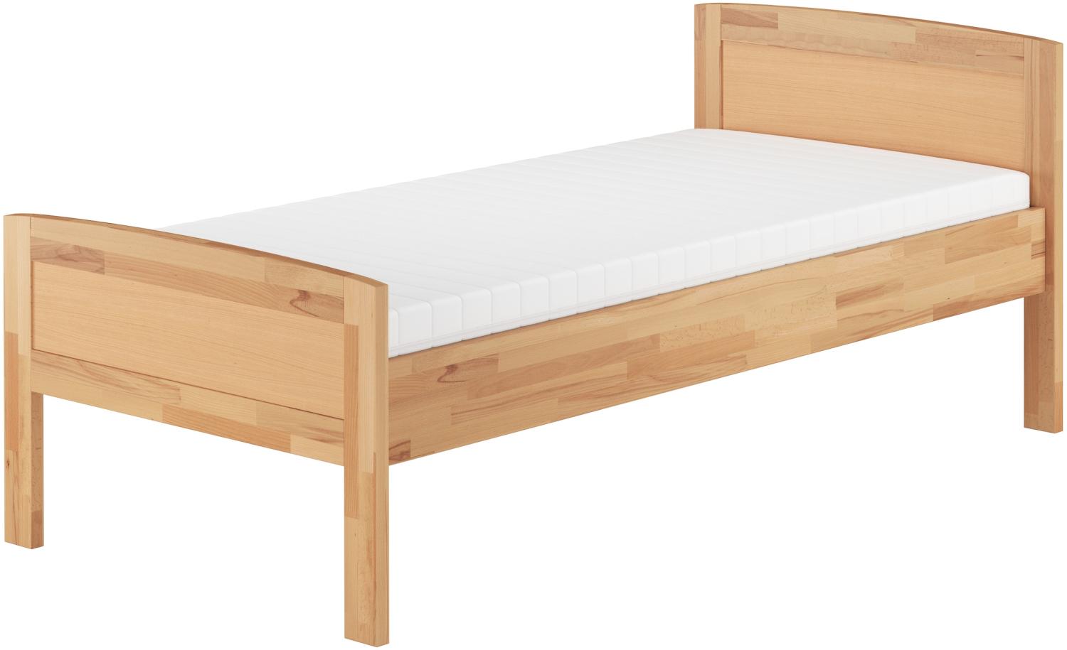 Einzelbett Buche Seniorenbett 90x200 Massivholzbett mit Rollrost 60.72-09FLM Bild 1