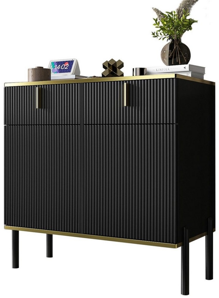 FUFU&GAGA Sideboard Komodenschrank mit 4 Türen und 1 Schublade Bild 1