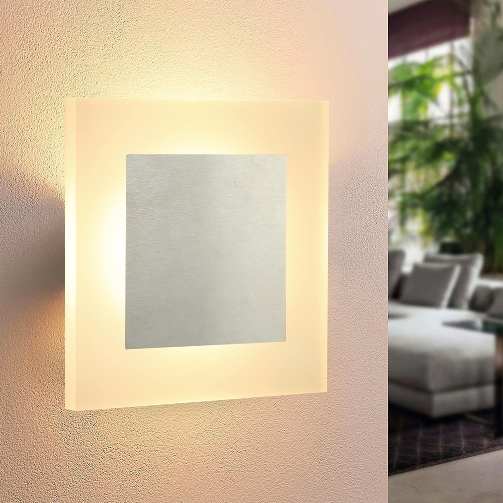 ZMH LED Innen Wandleuchte Moderne Wandbeleuchtung 3000K Warmweiß Eisen und Acryl Ø16cm 7W Flurlampe Bild 1