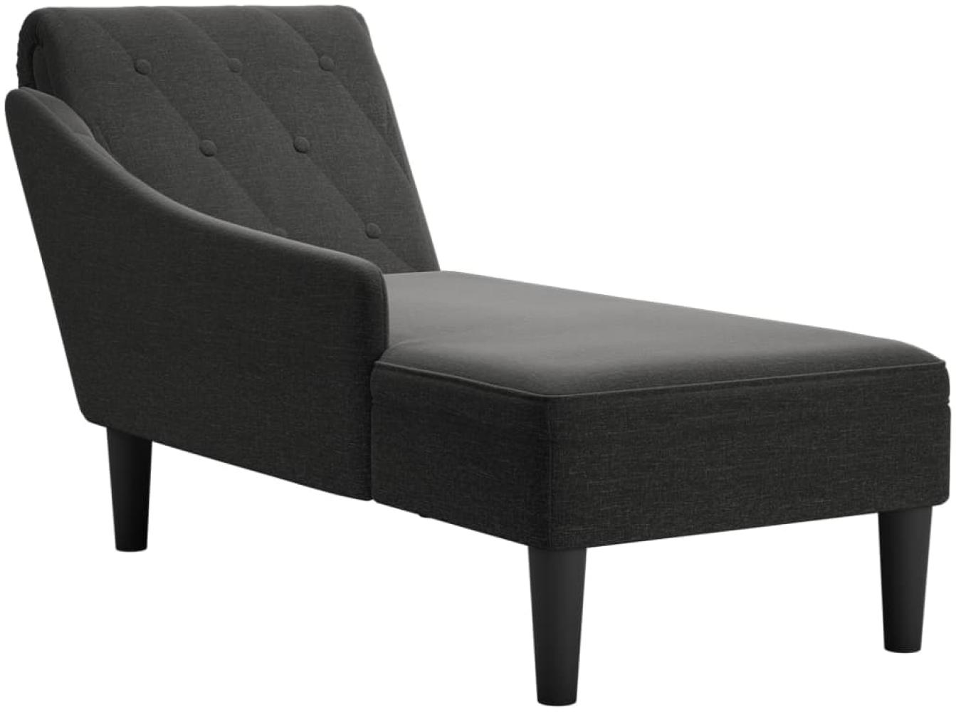 vidaXL Chaiselongue mit Kissen und Rechter Armlehne Schwarz Stoff 4009767 Bild 1