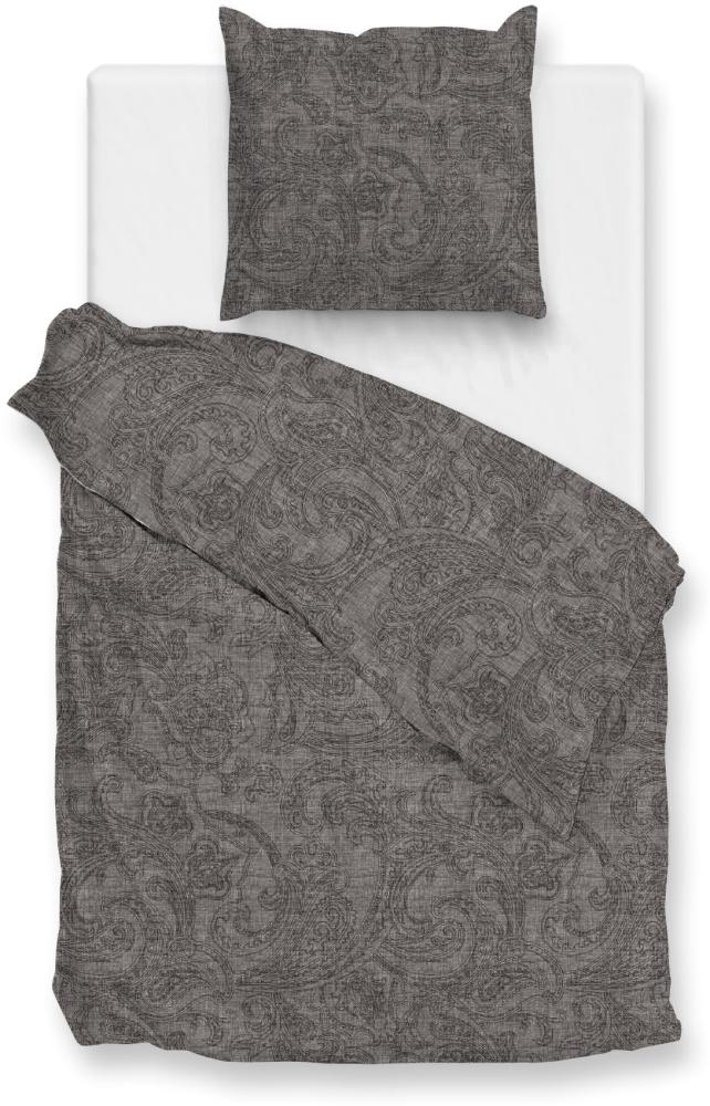 Zo! Home Cotton Bettwäsche 135x200 Paisley di Lino Dark Grey grau meliert Bild 1