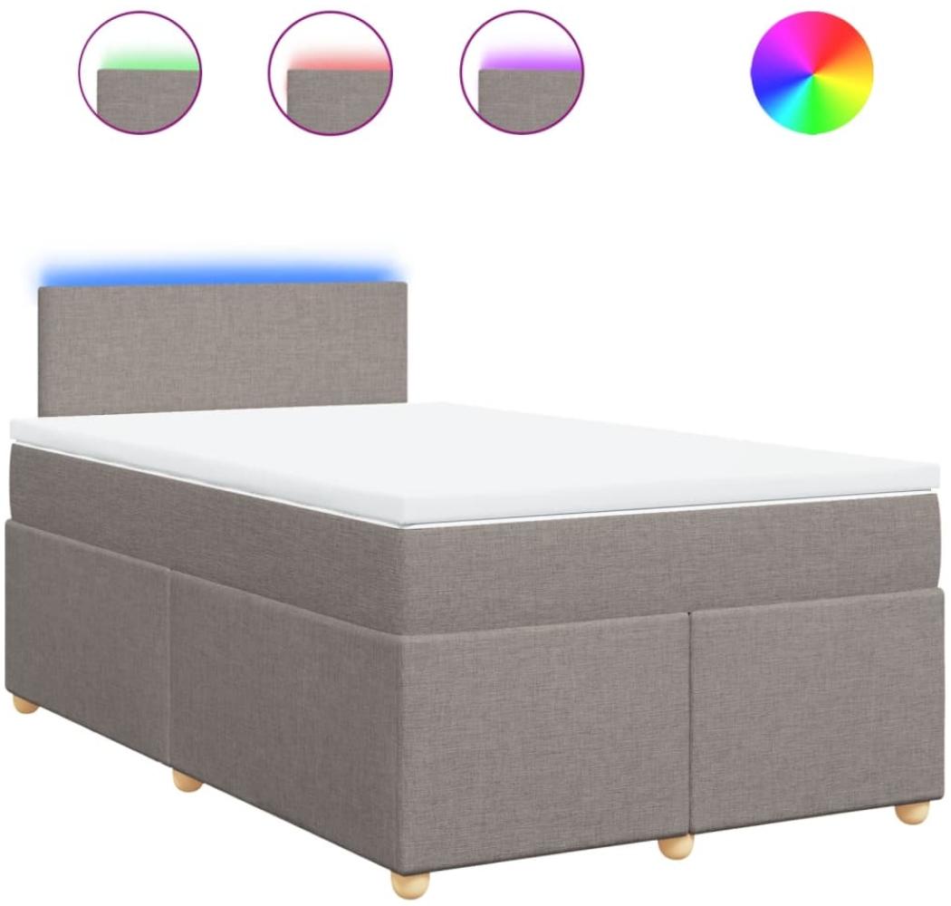vidaXL Boxspringbett mit Matratze Taupe 120x190 cm Stoff 3288916 Bild 1