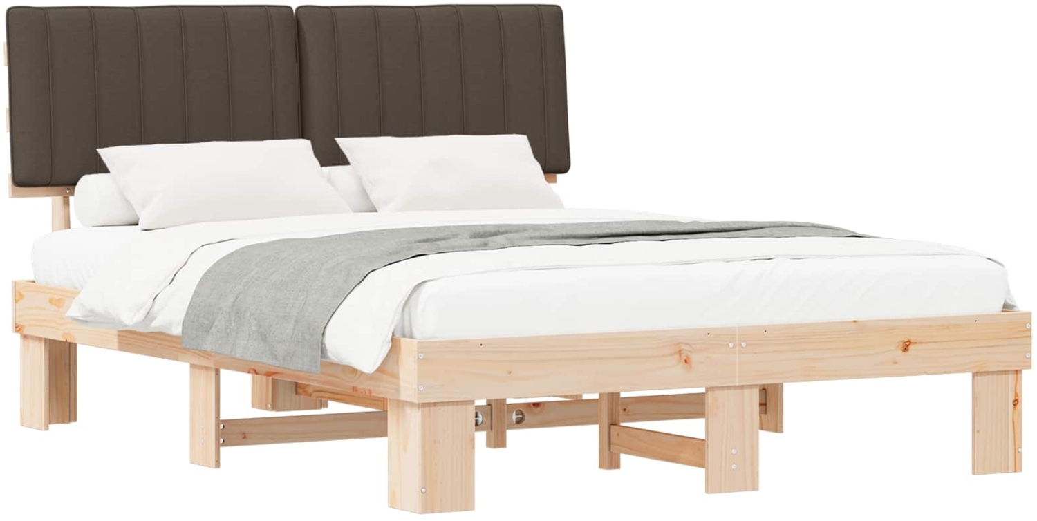 vidaXL Bettgestell mit gepolstertem Kopfteil Taupe 150x200 cm 877482 Bild 1