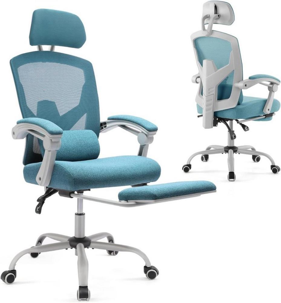 DUMOS Bürostuhl Ergonomisch Schreibtischstuhl Komfortarmlehnen Fußstütze Office Chair Bild 1