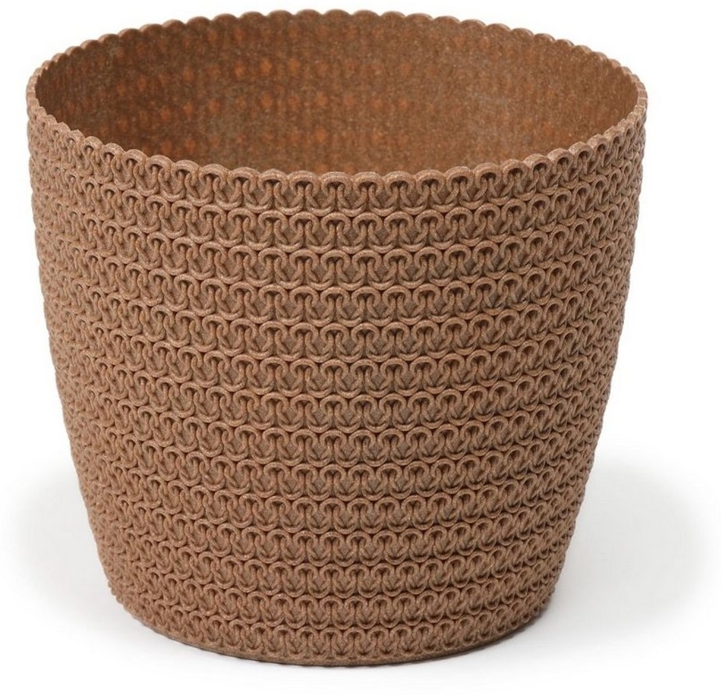 Lamela Übertopf Übertopf Hildegard Eco aus Holzkunststoff Blumentopf in Häkeloptik Bild 1