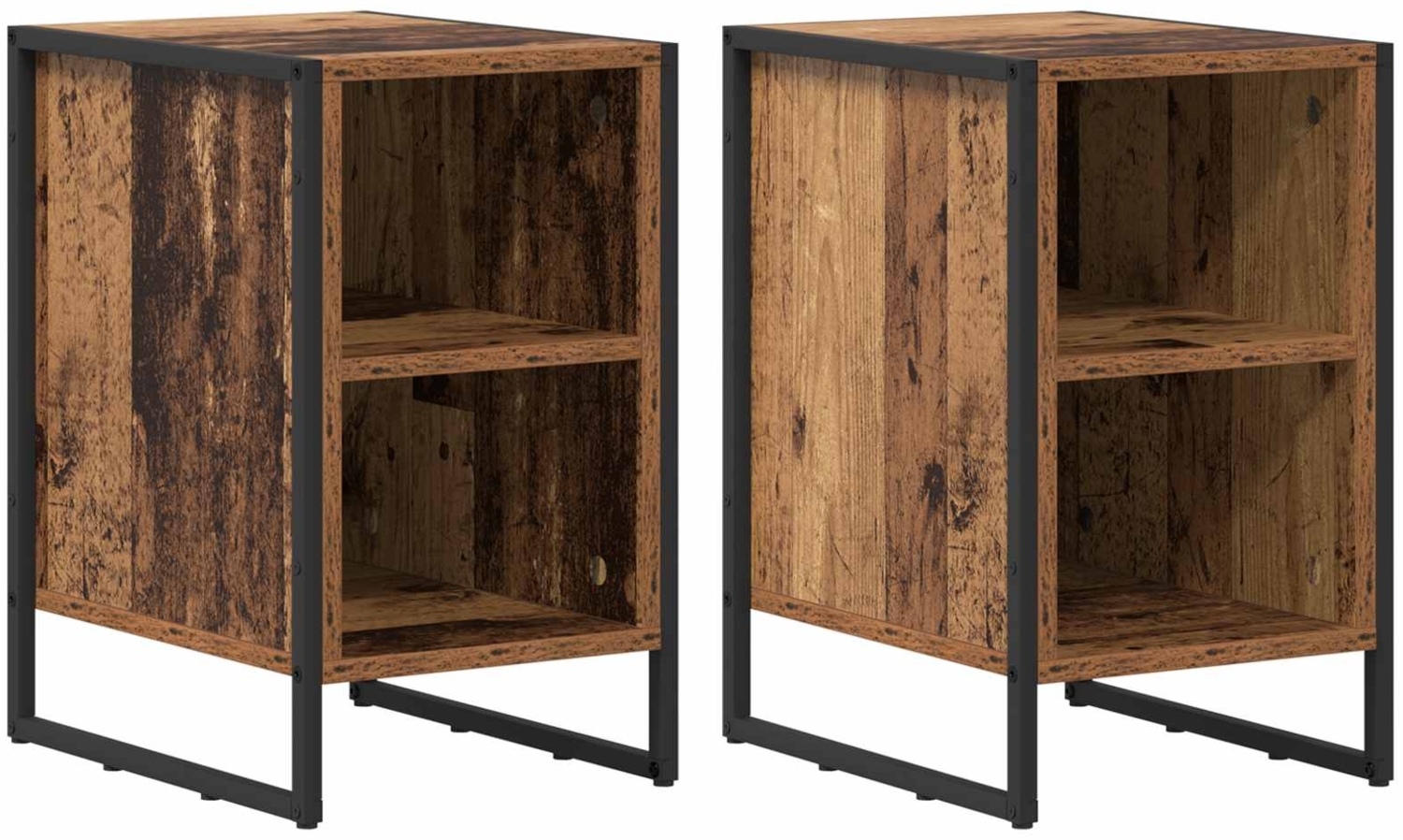 vidaXL Nachttisch 2 pcs Altholz 39,5 x 30 x 50 cm Holzwerkstoff 886639 Bild 1