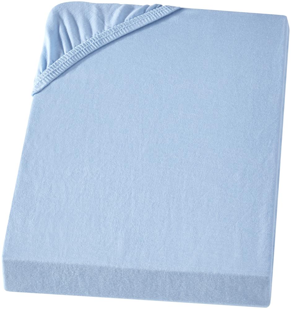 Carpe Sonno Jersey Bettlaken Boxspring / Wasserbett aus 100% Baumwolle , Hellblau, 180-200 x 200 cm Bild 1