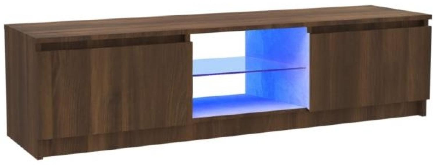 vidaXL TV-Schrank mit LED-Leuchten Braun Eichen-Optik 120x30x35,5 cm 815710 Bild 1