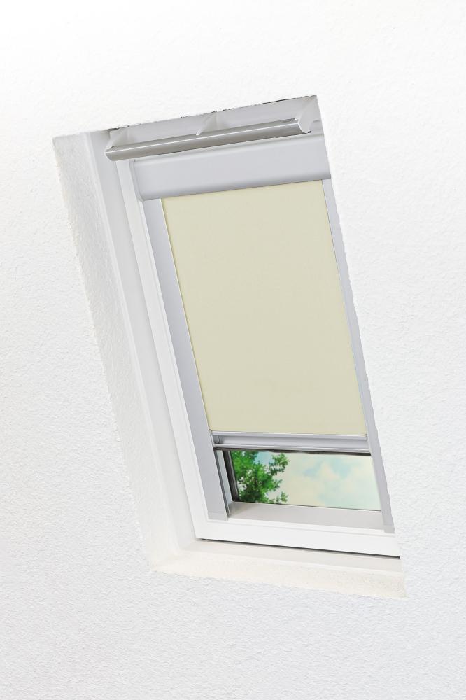 Lysel - Qualitätsdachfensterrollo abdunkelnd elfenbein Rollo geeignet für Velux Dachfenster UK08, SK08, SK09, SK10, SK11, SK12, SK13, (B x H) 117.30cm * 121.50cm in beige/elfenbein Bild 1