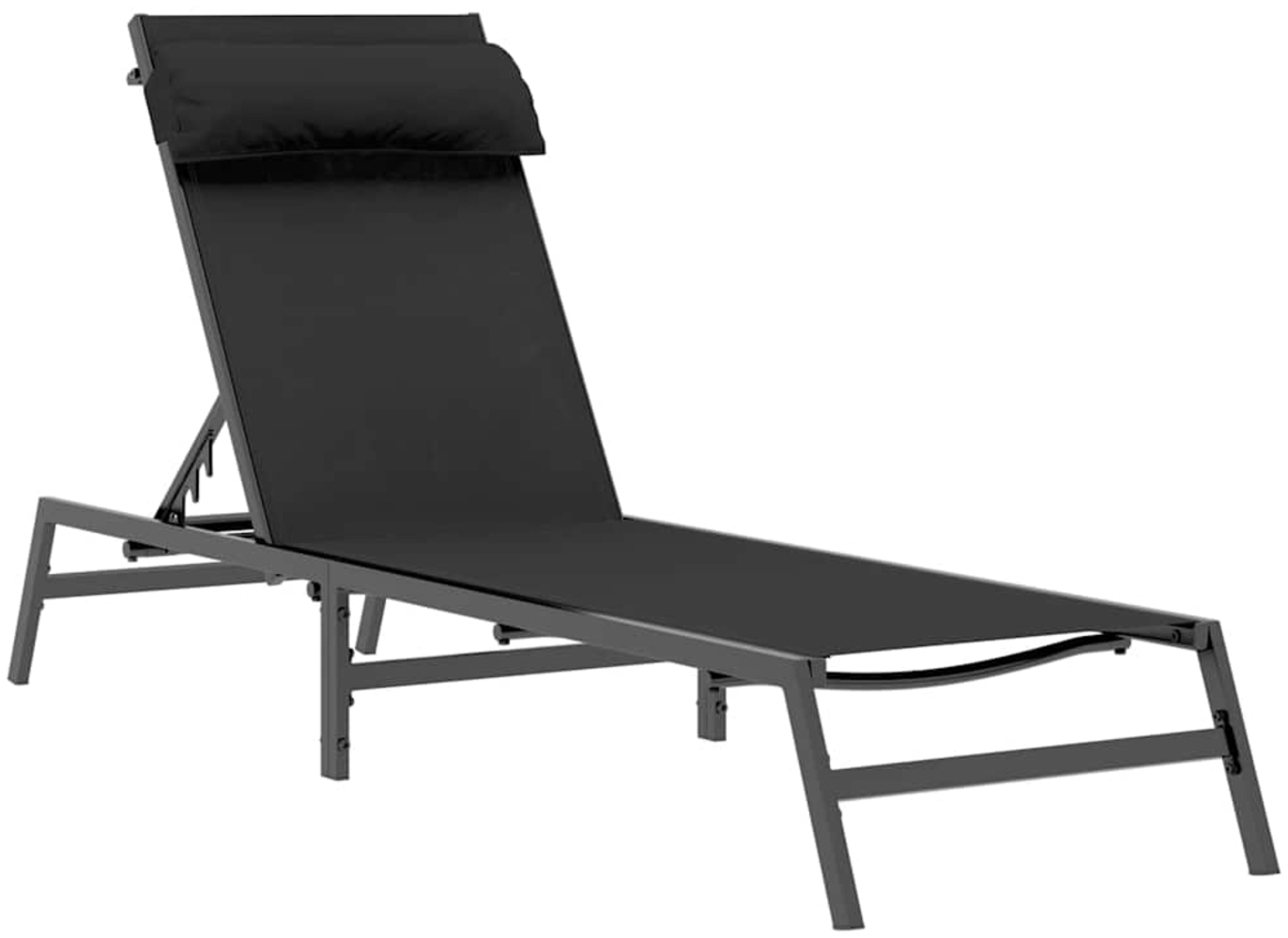 vidaXL Liegestuhl Schwarz 197 x 54 x 86 cm Stahl und Textilene 42010348 Bild 1