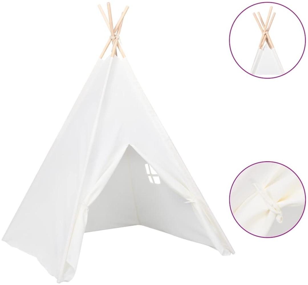 Kinder Tipi-Zelt mit Tasche Pfirsichhaut Weiß 120 x 120 x 150 cm Bild 1