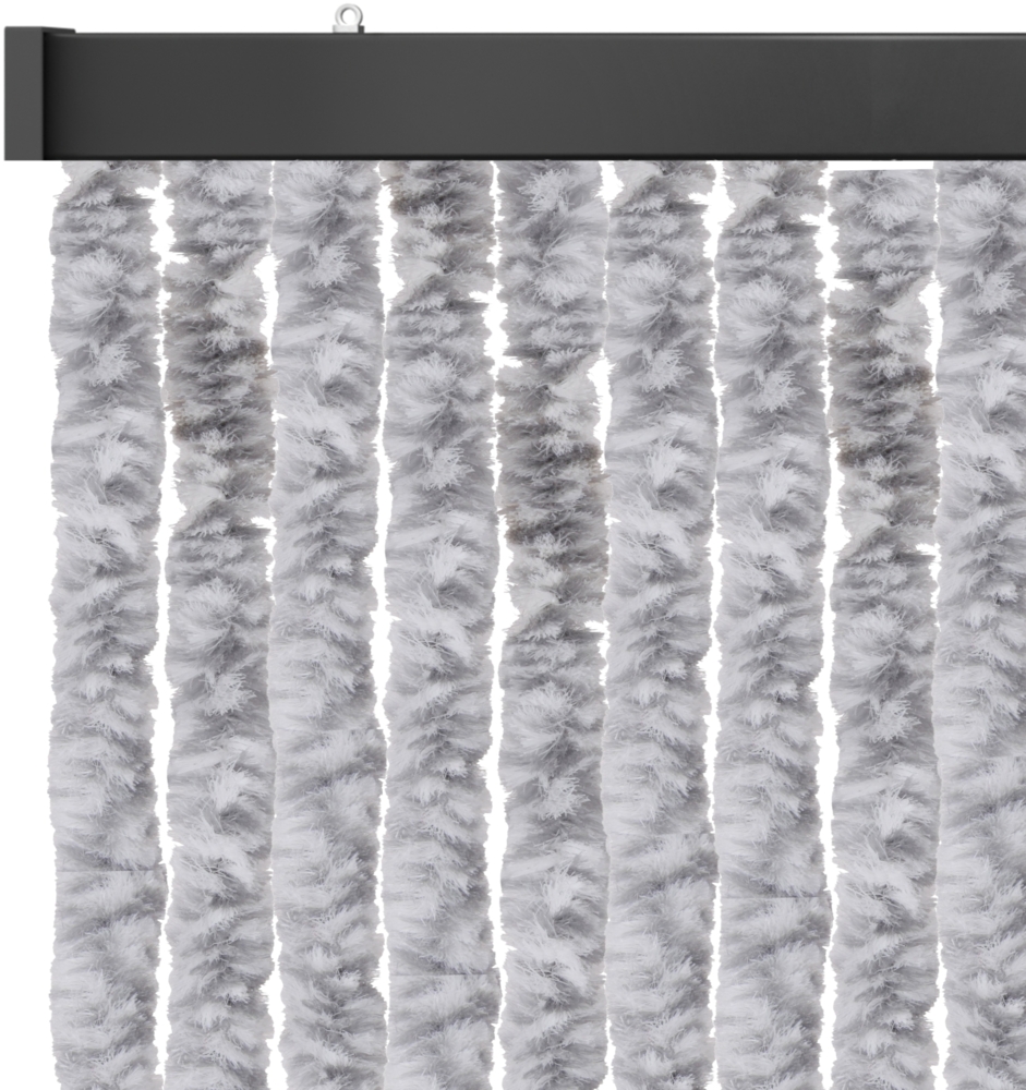 Flauschvorhang 140x200 Meliert hellgrau - weiß Bild 1