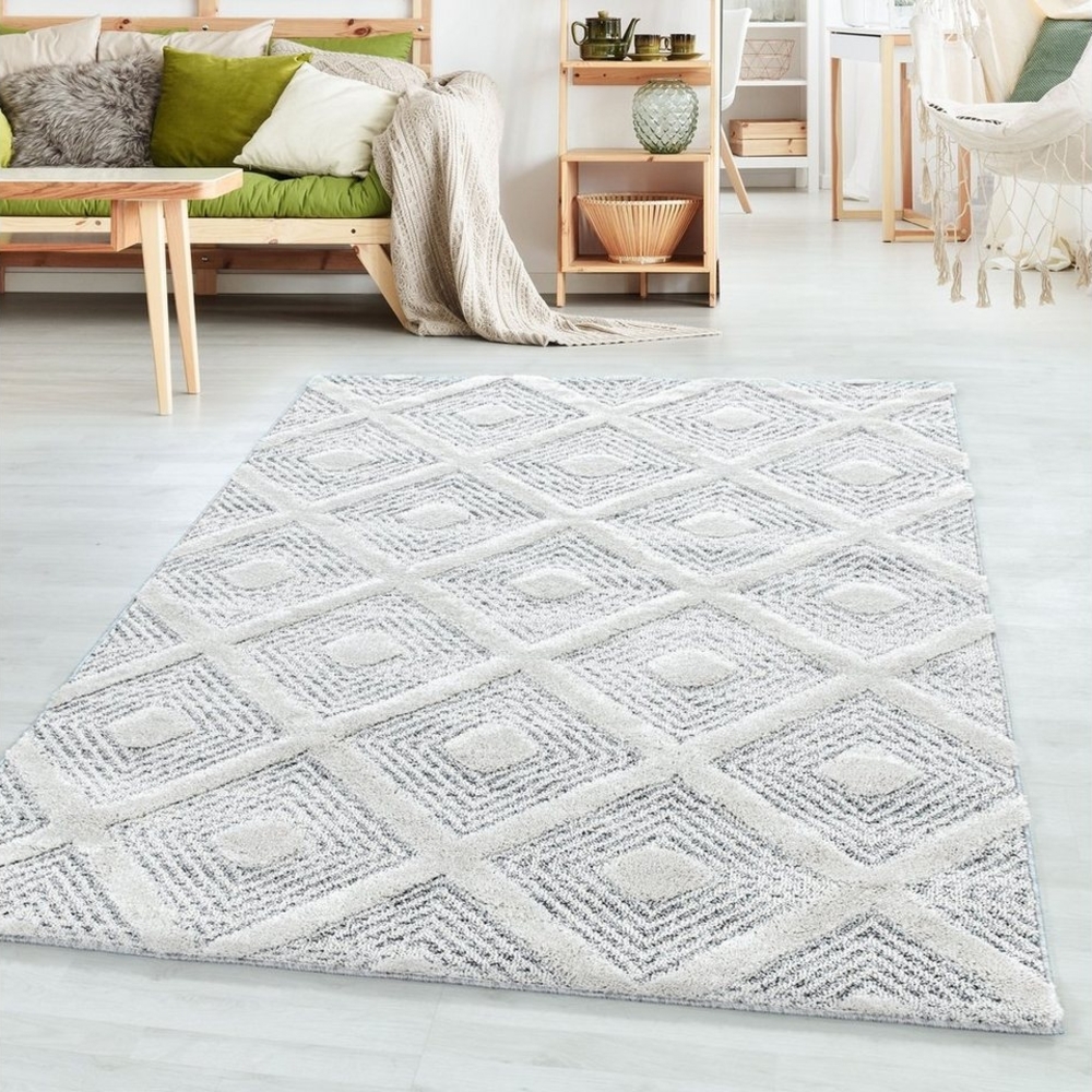 SIMPEX24 Teppich Geometrisch Design, Läufer, Höhe: 20 mm, Teppich Wohnzimmer Boho Design Weich 3D Optik Skandinavische Stil Bild 1