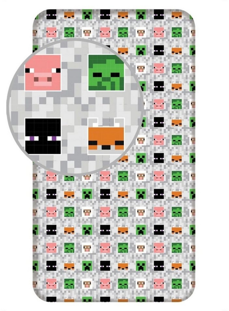 Tinisu Spannbettlaken Minecraft Spannbettlaken - 90x200 cm Bettbezug Einzelbett Bezug Bild 1