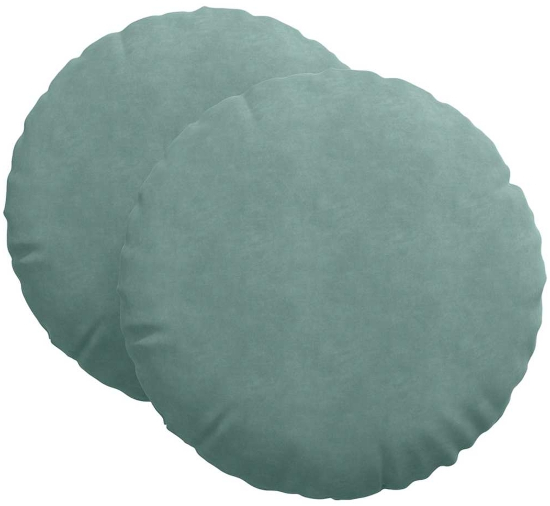 vidaXL Sitzkissen 2 Stück Meergrün Ø 60 x 21 cm Samt 42014221 Bild 1