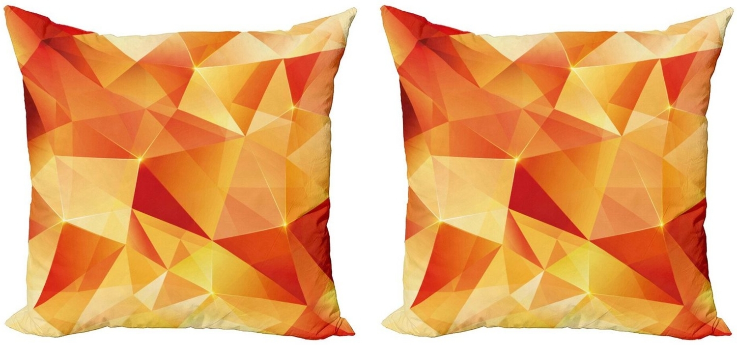 Abakuhaus Kissenbezüge Modern Accent Doppelseitiger Digitaldruck, (2 Stück), Abstrakt Orange Triangles Kunst Bild 1