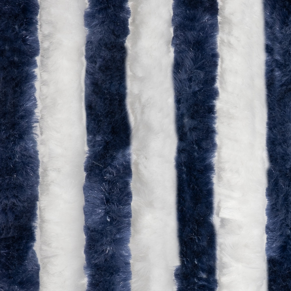 Moritz Flauschvorhang aus Chenille 90 x 200 cm blau weiß Türvorhang als Fliegenschutz Insektenschutz für Camping Wohnwagen Bild 1
