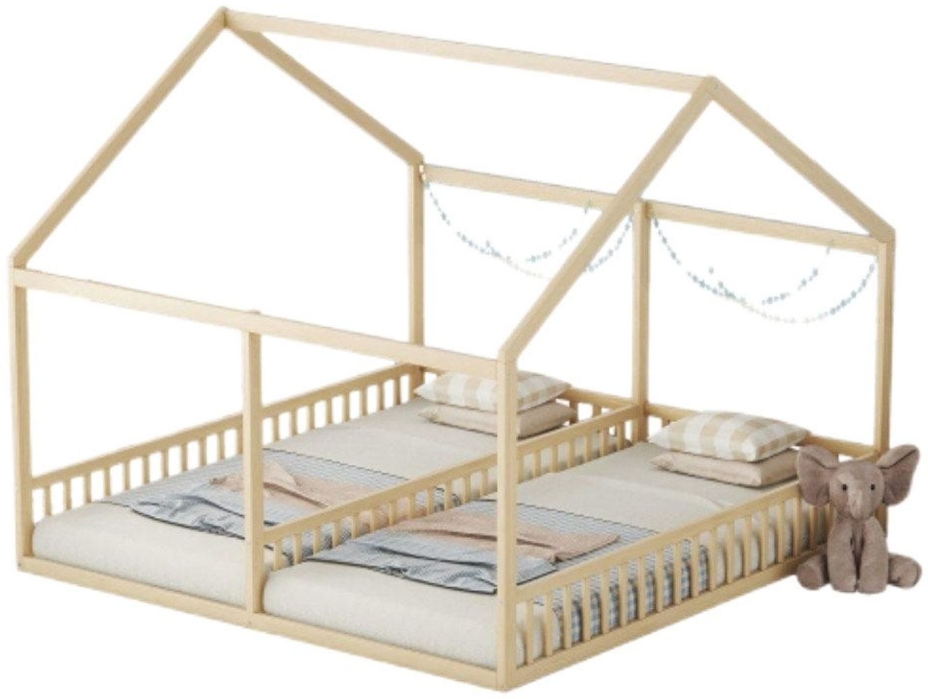 TavilaEcon Kinderbett Funktionsbett Einzelbetten, 2-in-1-Betten (90x200 cm), Flache Betten, Hausmodelle Bild 1