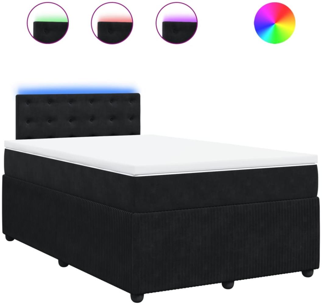 vidaXL Boxspringbett mit Matratze Schwarz 120x200 cm Samt 3290024 Bild 1
