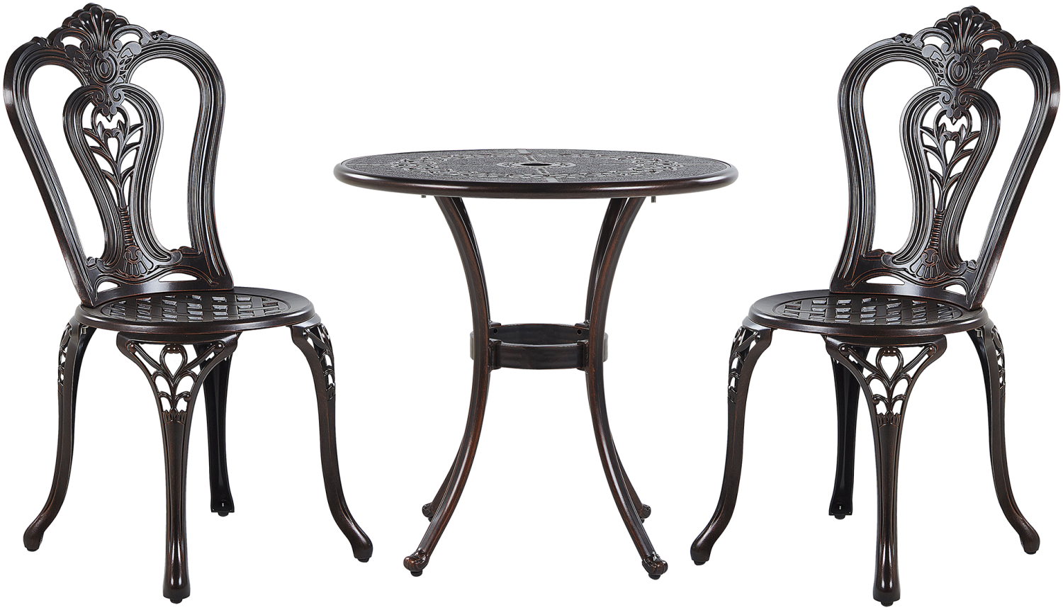 Bistro Set Metall Dunkelbraun BOVINO Bild 1