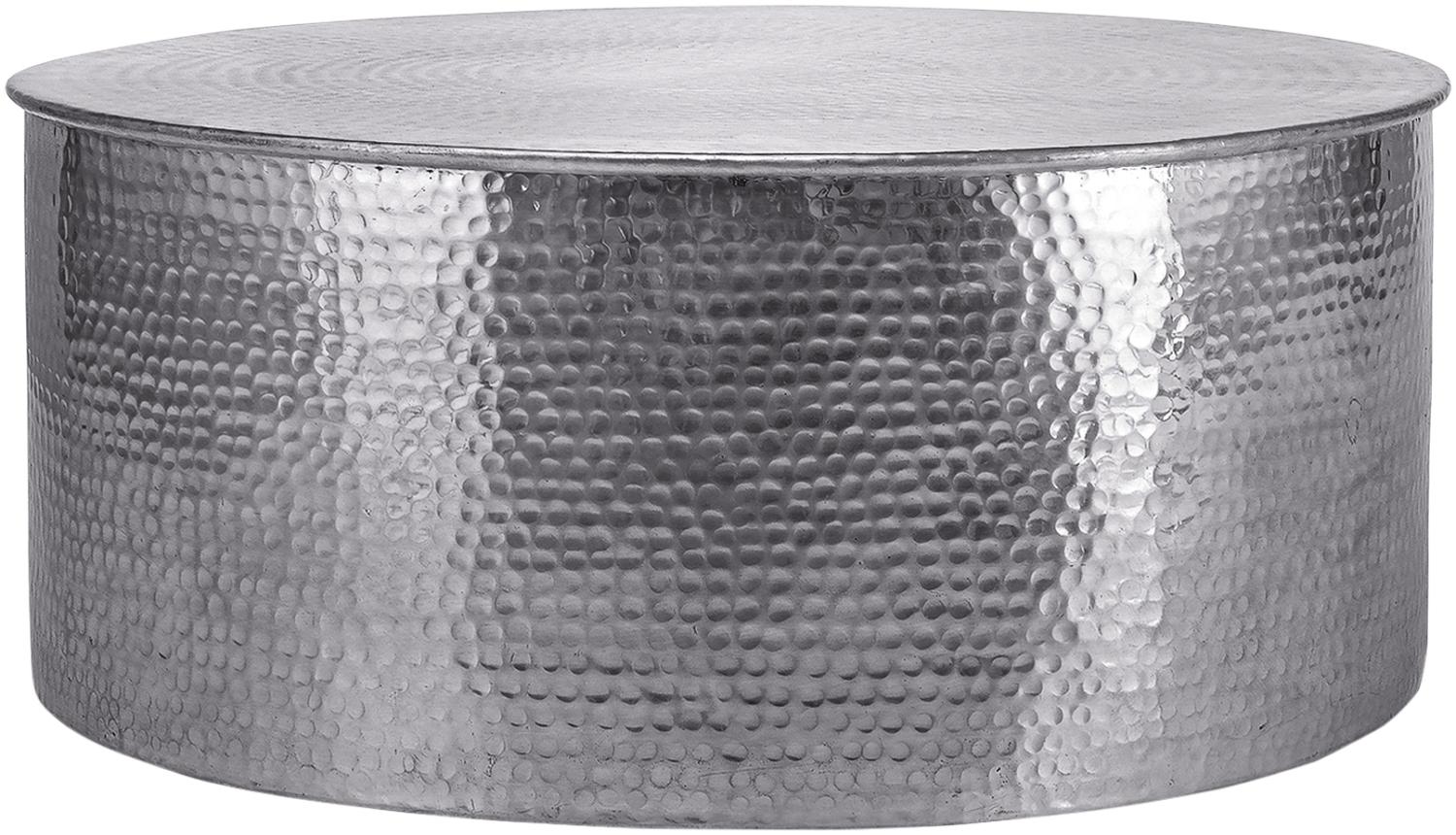 Couchtisch Ø 76x32 cm Silber aus Aluminium-Legierung in Hammerschlag-Technik WOMO-Design Bild 1