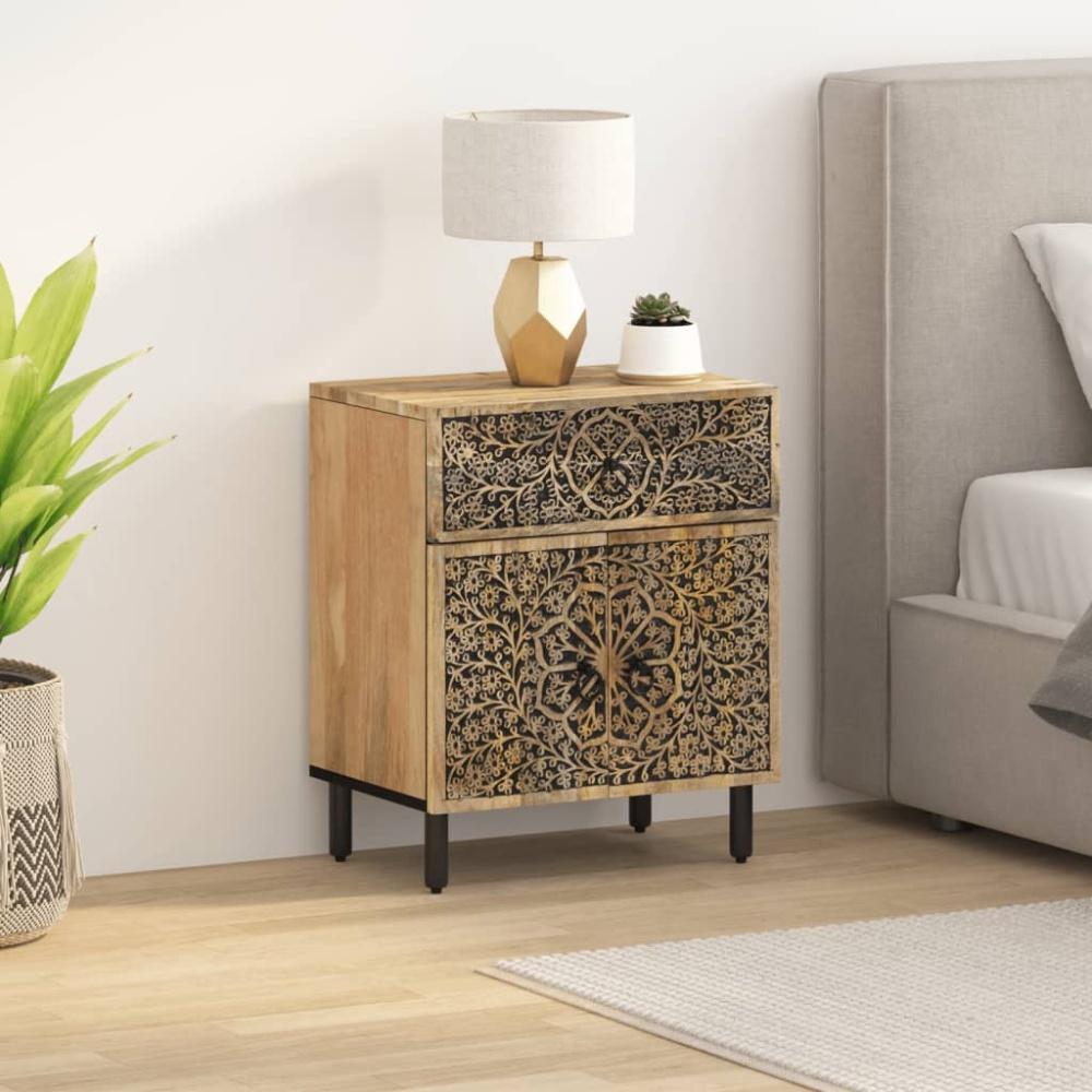 vidaXL Nachttisch 50x33x60 cm Massivholz Mango 358223 Bild 1