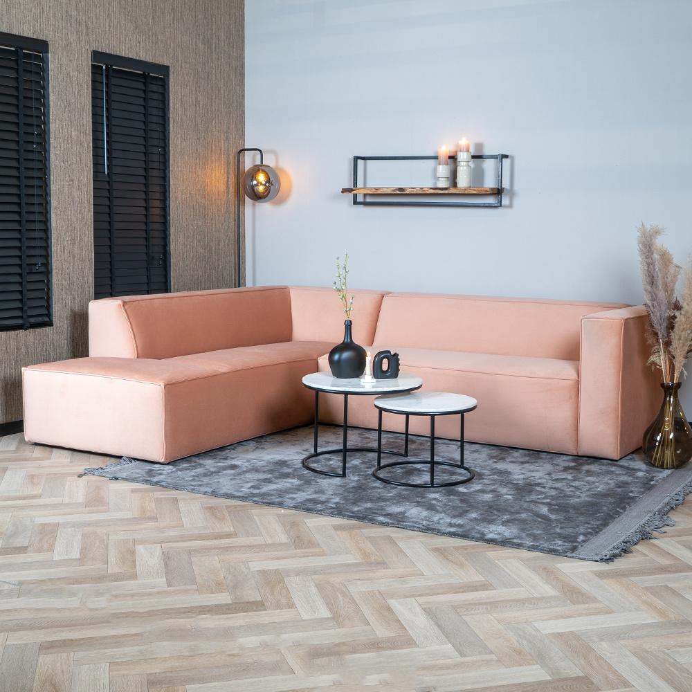 Bronx71 Ecksofa Memphis Samt rosa links Bild 1