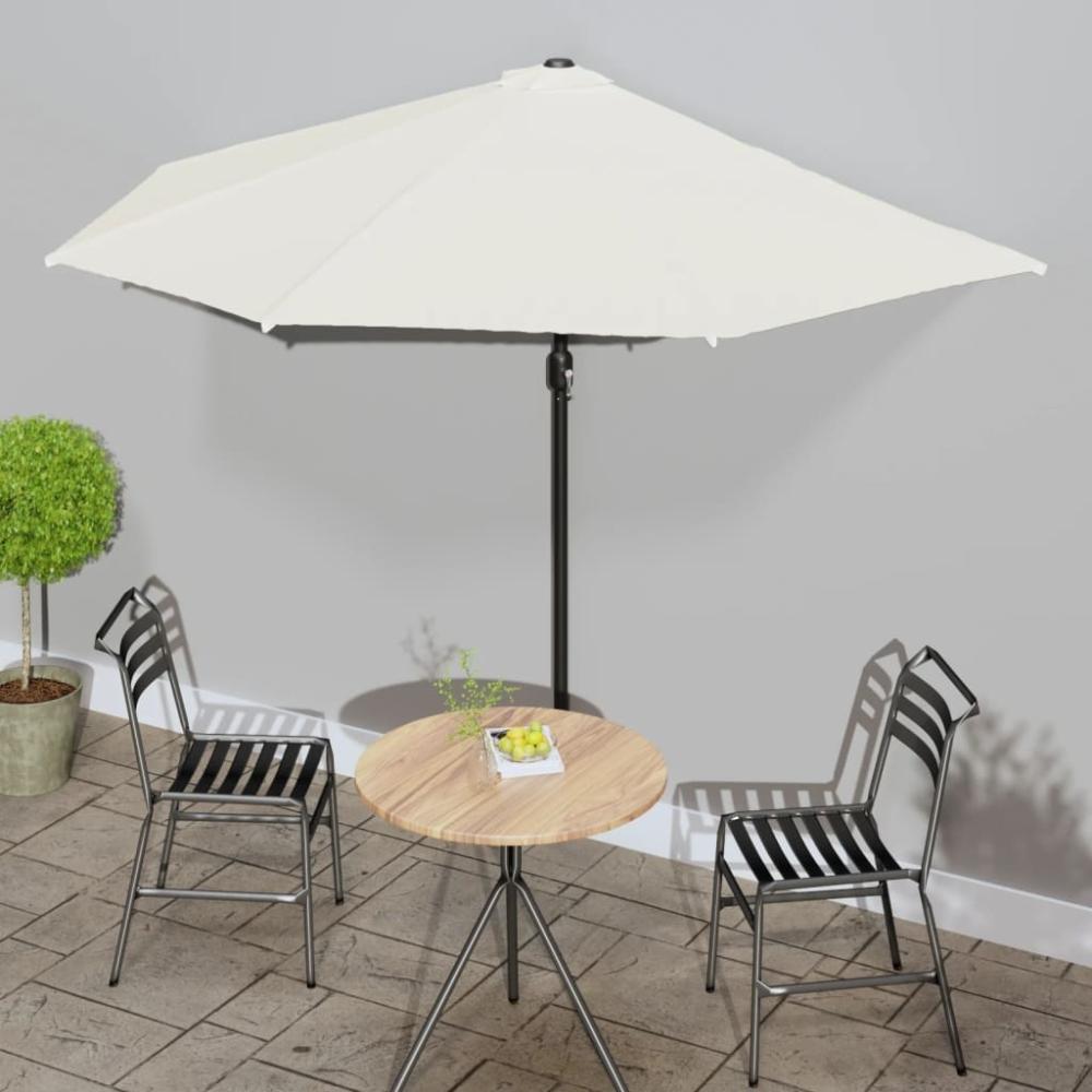 vidaXL Balkon-Sonnenschirm mit Alu-Mast Sandfarben 300x155 cm Halbrund 44591 Bild 1