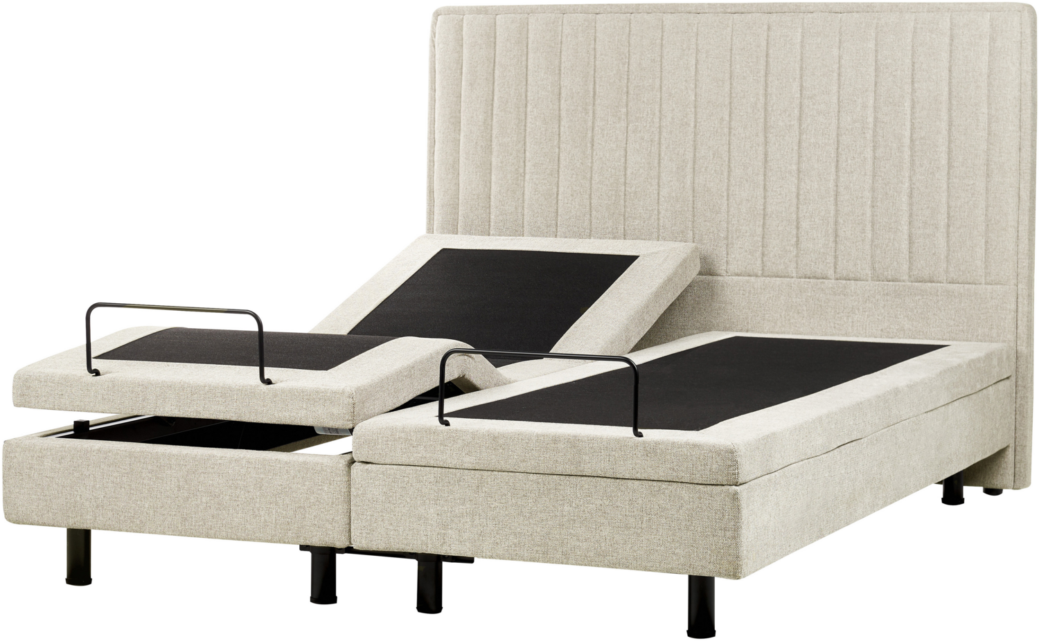 Bett verstellbar Stoff DUKE II 160 x 200 cm Beige Bild 1