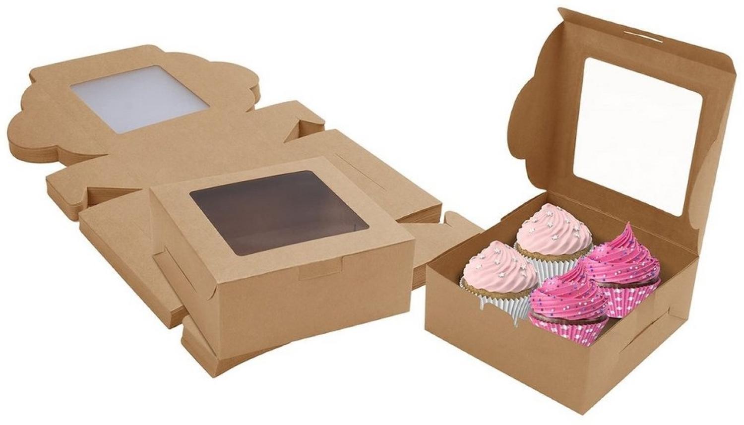 Belle Vous Geschenkbox Braune Kraft Geschenkbox mit Fenster (50 Stück), Brown Kraft Gift Box with Window (50 pcs) Bild 1