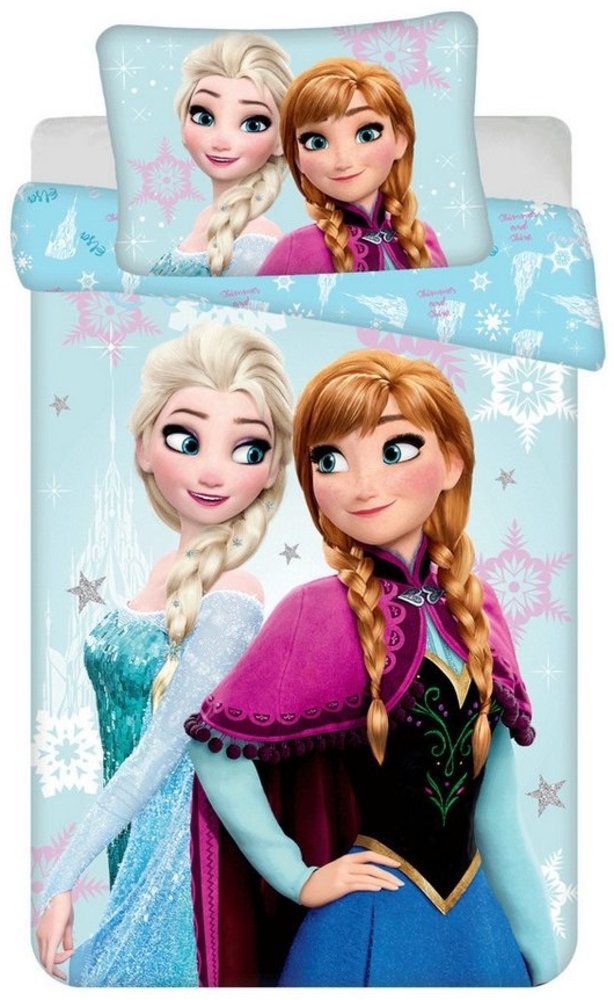 Disney Frozen Babybettwäsche Wendebettwäsche Disney Frozen light blue baby 2tlg. 100x135 + 40x60, Baumwolle, 2 teilig Bild 1