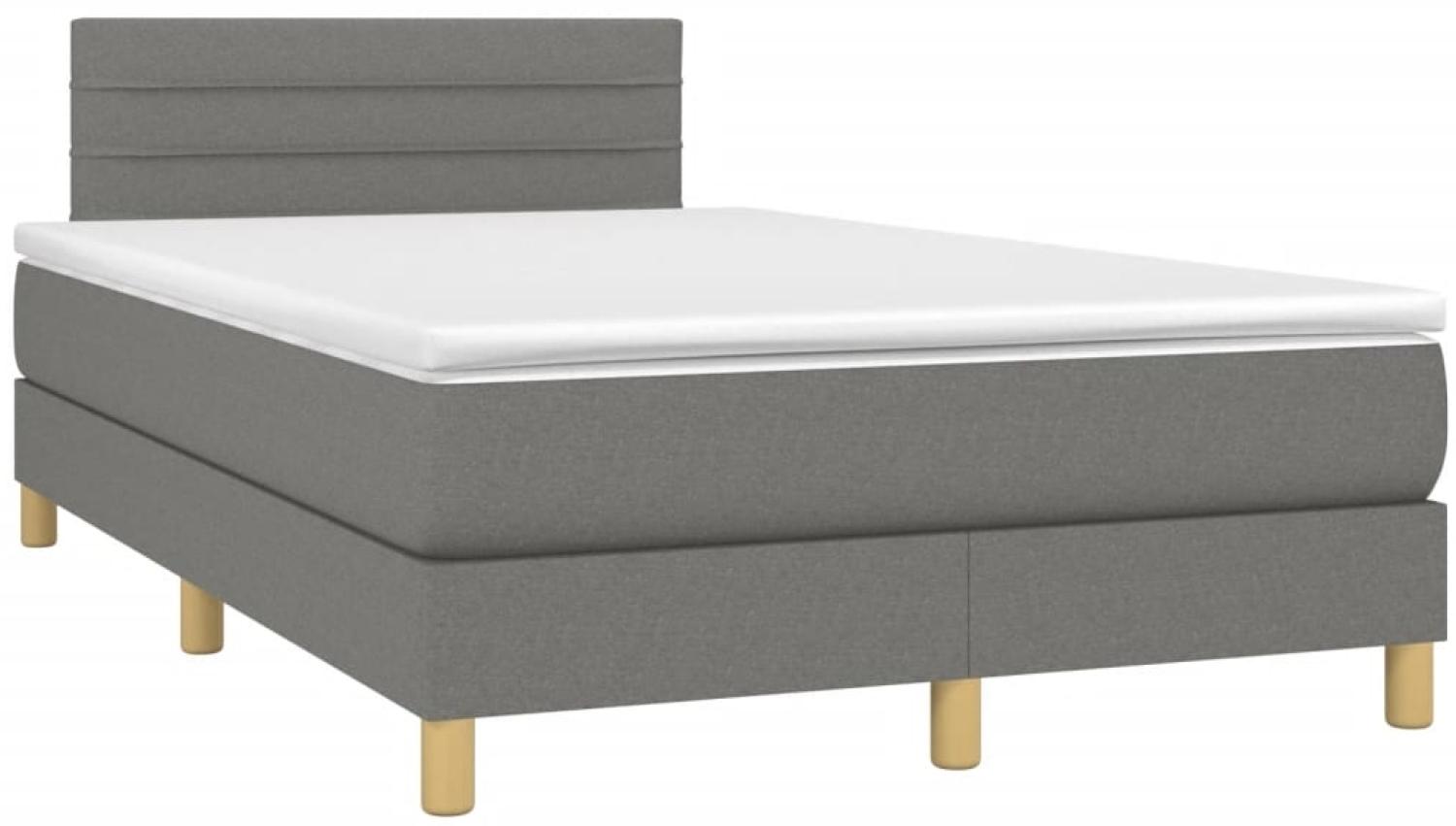 vidaXL Boxspringbett mit Matratze Dunkelgrau 120x190 cm Stoff 3269780 Bild 1