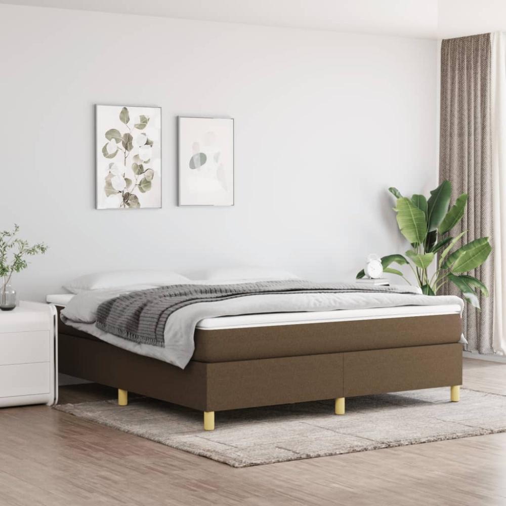 vidaXL Boxspringbett mit Matratze Dunkelbraun 180x200 cm Stoff 3144541 Bild 1