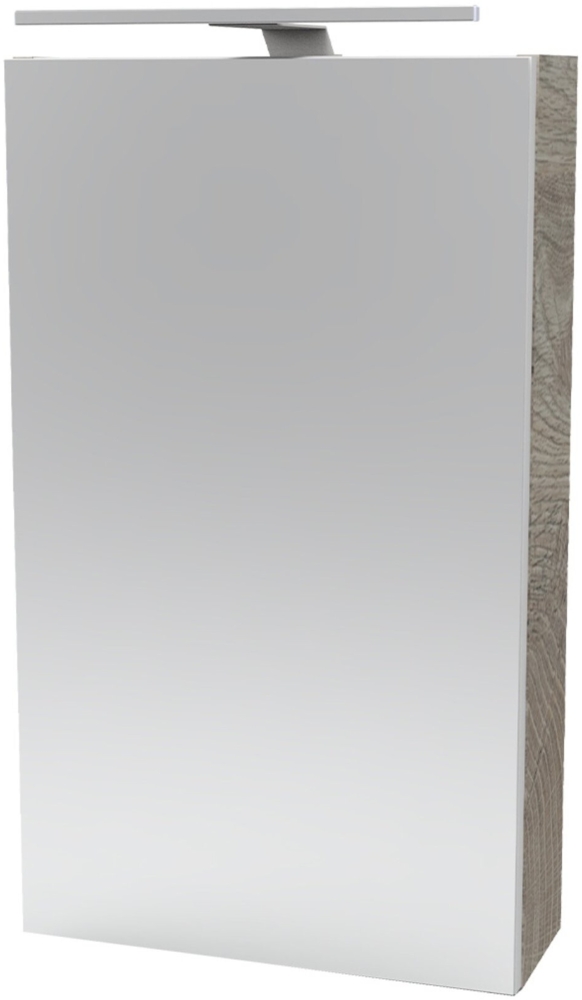 Fackelmann SBC STANFORD Gäste-WC Spiegelschrank 40 cm, Braun hell, links Bild 1