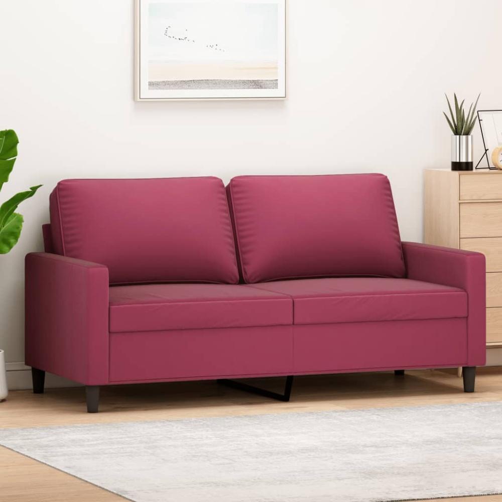 vidaXL 2-Sitzer-Sofa Weinrot 140 cm Samt Bild 1