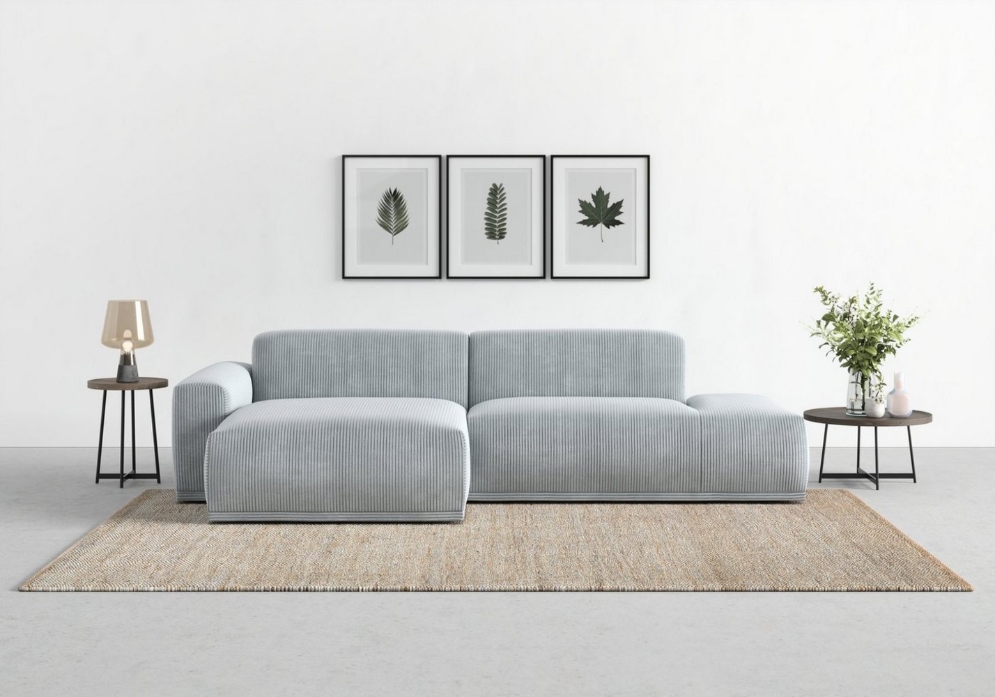 TRENDMANUFAKTUR Ecksofa Braga, mit hochwertigem Kaltschaum, L-Form, in Cord erhältlich, 2 Teile, modernes Sofa, Couch mit hohem Sitzkomfort, 275/72/160 cm (B/H/T) Bild 1