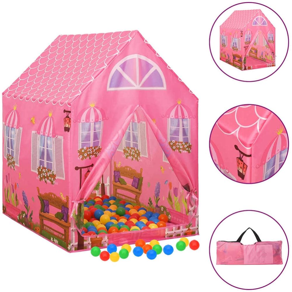 vidaXL Kinder-Spielzelt mit 250 Bällen Rosa 69x94x104 cm 3107748 Bild 1