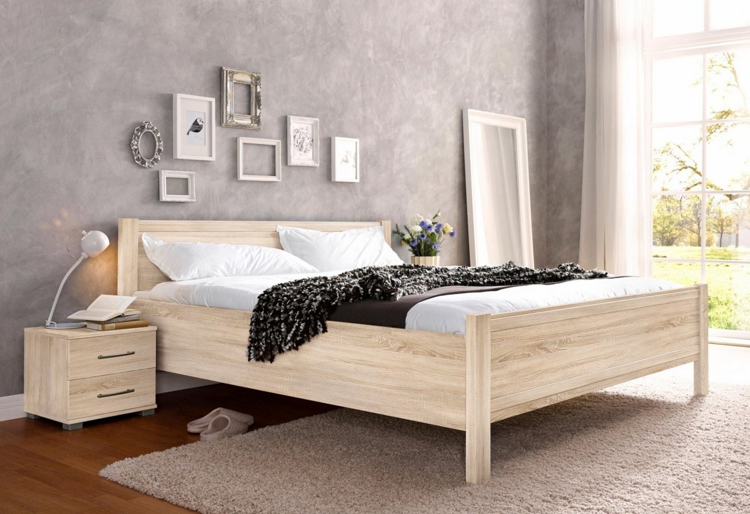 priess Bett Husum Schlafzimmer Jugendzimmer Rahmenbett, mit Komforthöhe verschiedene Ausführungen hochwertige Premium Qualität Bild 1