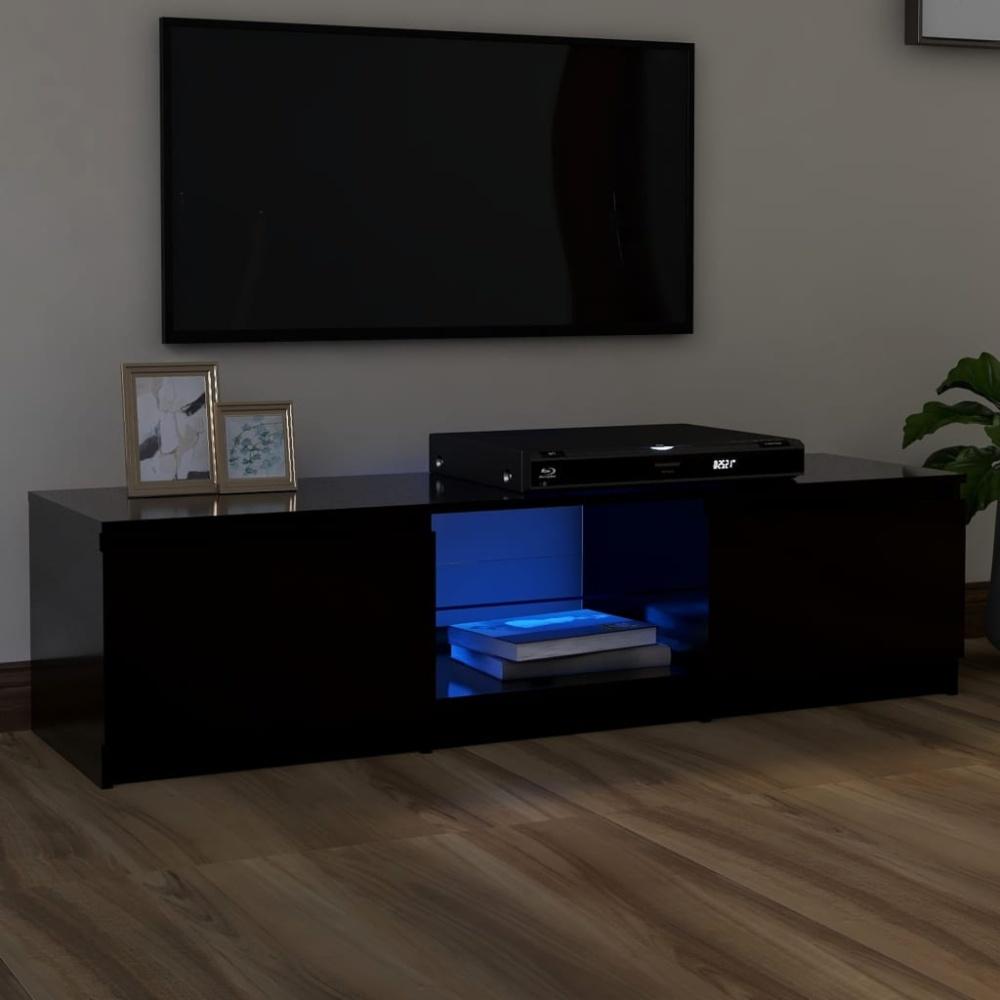 vidaXL TV-Schrank mit LED-Leuchten Schwarz 140x40x36 cm 804293 Bild 1