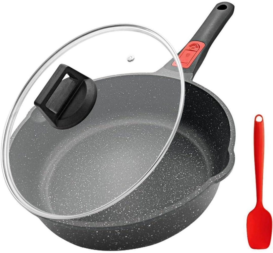 Bobikuke Pfanne 24cm Granit Stein Beschichtung Deckel Antihaft Induktion Bild 1