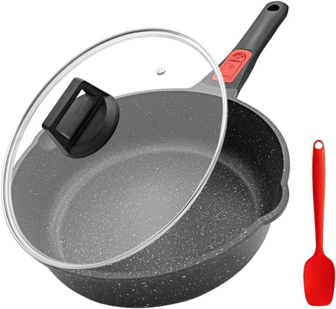 Bobikuke Pfanne 24cm Granit Stein Beschichtung Deckel Antihaft Induktion Bild 1