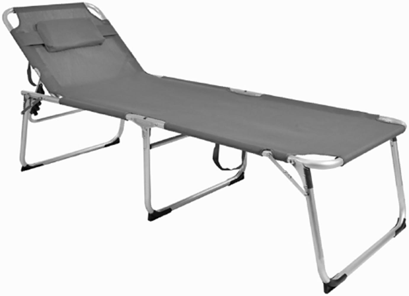 XXL Aluminium Gartenliege grau gepolstert L200xB70cm Bild 1