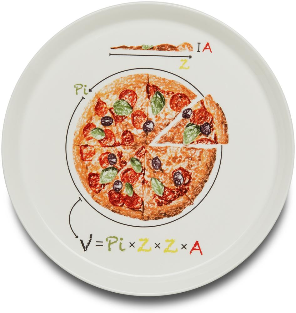 KHG Pizzateller, extra groß mit 30cm Durchmesser in Formel Print, perfekt für Gastro und Zuhause, hochwertiges Porzellan, Spühlmaschinengeeignet & perfekt Stapelbar im zeitlosem Design Bild 1